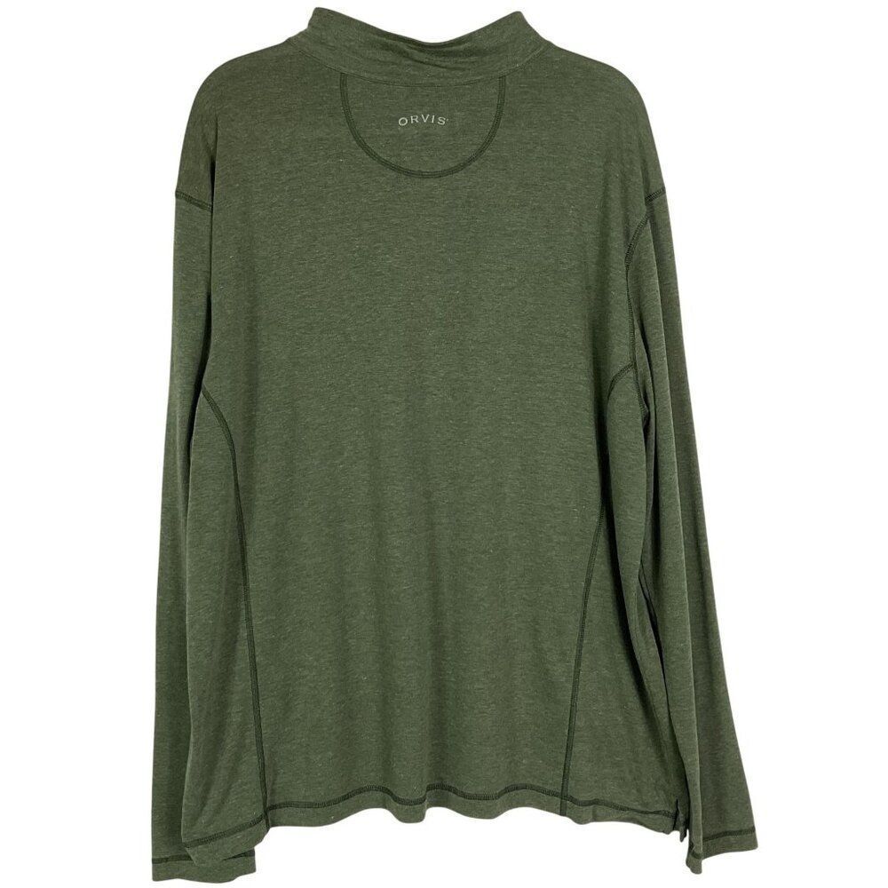 Orvis Sandy Point 1/4 Zip Pullover, Olive Green, Men's XXL, 85% poly/15% cotton - Picture 3 of 8